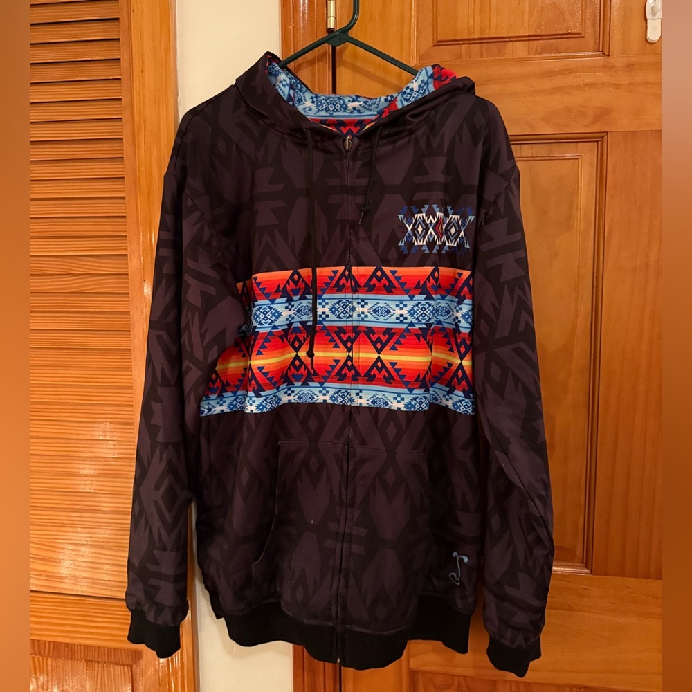 Grassroots California reversible zip up sweatshirt hoodie Men’s Size Large